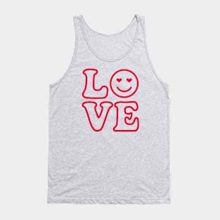 Retro 70's Love Sign with Happy Face Tank Top